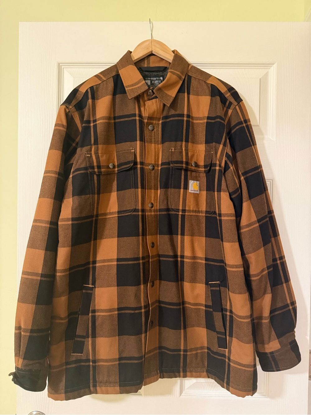 Carhartt Brown and Black Plaid Work Jacket